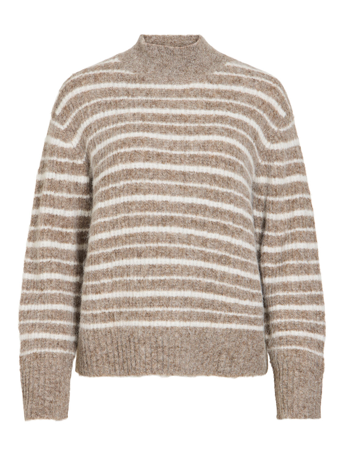 Vimeja L/S Stripe rullekrave – Natural Melange